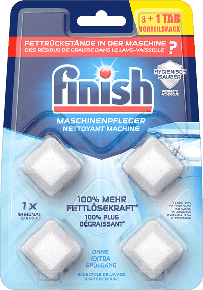 3er Pack Calgonit Finish Maschinenpfleger-Tabs 51g Gegen Fett & Ablagerungen 
